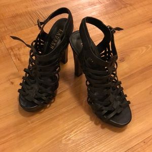 Strappy leather gladiator heels by Ralph Lauren